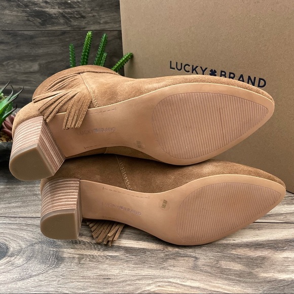 NIB Lucky Brand Zakina Side Fringe Ankle Bootie - Picture 11 of 11